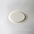 Bagasse witte ovale plaat 10 '' ovale platen